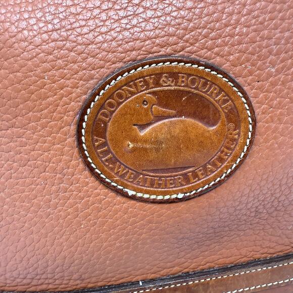 Dooney & Bourke Norfolk Bag Purse Brown Leather Double Handle VTG Durable - Picture 8 of 16
